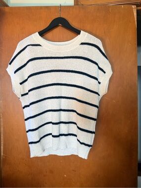 The workshop Clothing Cream Sweater with Black Stripes